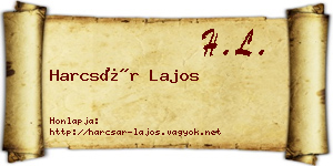 Harcsár Lajos névjegykártya